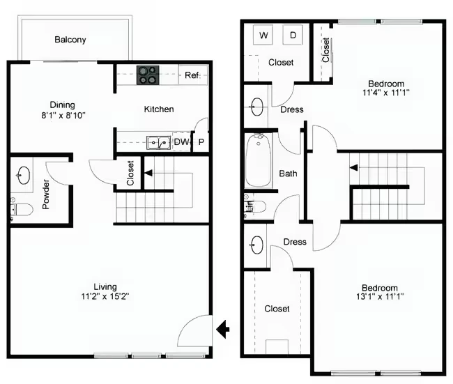 2x1.5 TH 2062 floor plan